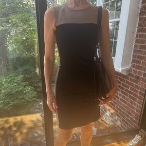 Elie Tahari Color Block Sheath Dress, Black and Taupe